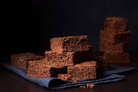delicious chocolate brownies. High quality photoの写真素材