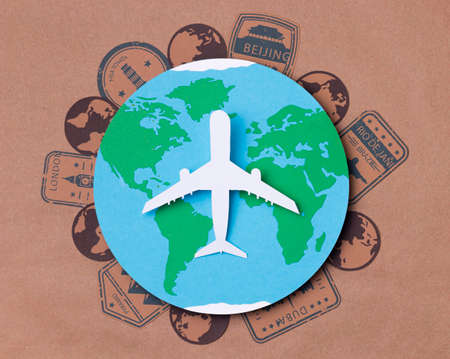 top view world tourism day concept. High quality photoの写真素材