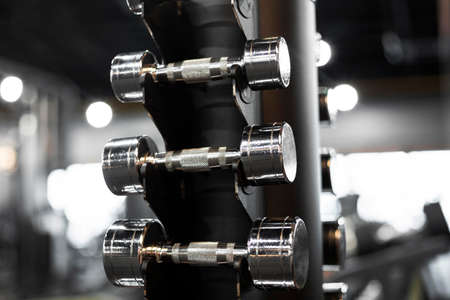 arrangement dumbbells gym. High quality photoの写真素材