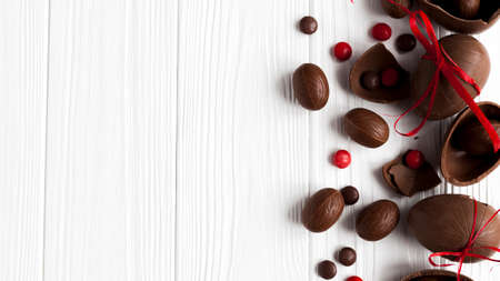 chocolate eggs candies. High quality photoの写真素材