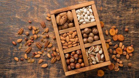 view nuts concept arrangement. High quality photoの写真素材