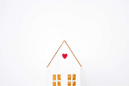 toy house with small heart. High quality photoの写真素材