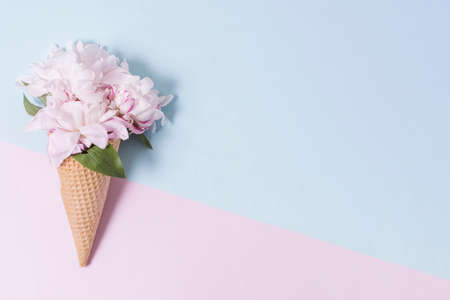 abstract ice cream cone bouquet flowers. High quality photoの写真素材