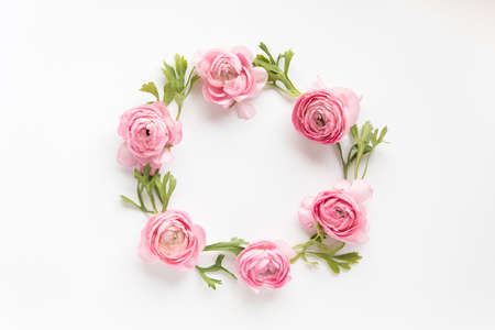 circle from peonies. High quality photoの写真素材