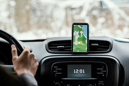 mobile map directions. High quality photoの写真素材