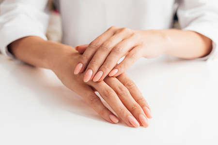 front view healthy beautiful manicure. High quality photoの写真素材