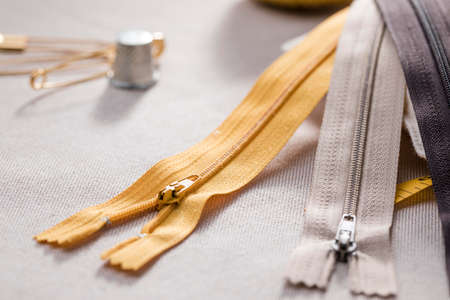 high angle zippers with thimble. High quality photoの写真素材
