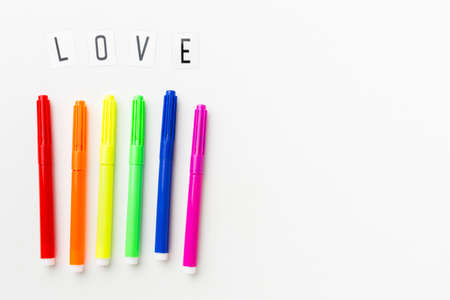 rainbow markers pride love. High quality photoの写真素材