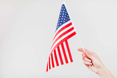 hand with usa flag. High quality photoの写真素材