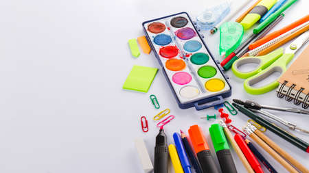 office materials white surface. High quality photoの写真素材