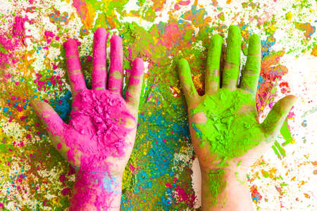 hands rose green colors bright dry colours. High quality photoの写真素材