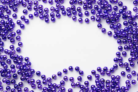 view purple beads frame. High resolution photoの写真素材