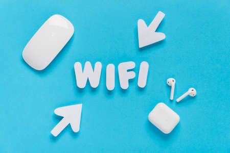 wifi spelled out with arrows. High resolution photoの写真素材