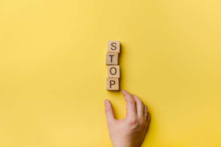 top view stop message. High quality photoの写真素材