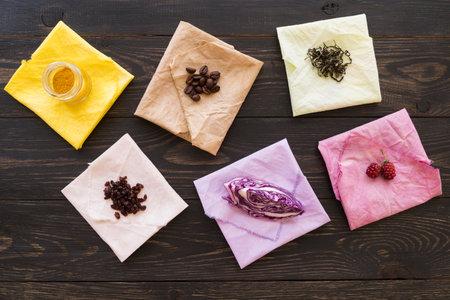 top view natural pigmented cloths setの写真素材