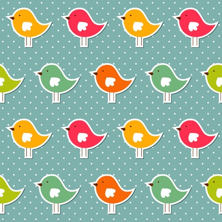 Seamless pattern with colorful birdsのイラスト素材