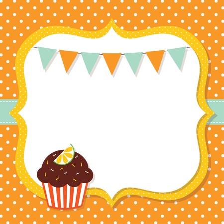 Birthday card with a cupcakeのイラスト素材