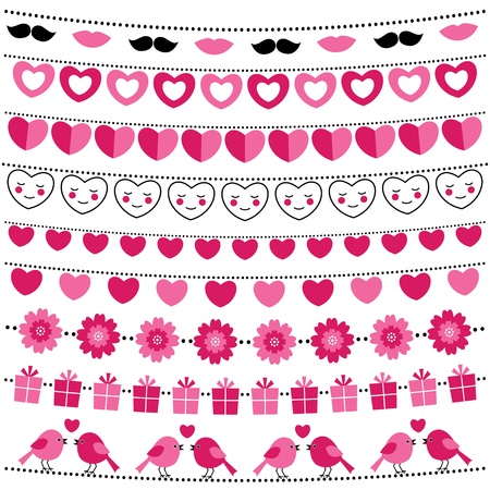 Valentine bunting flags setのイラスト素材