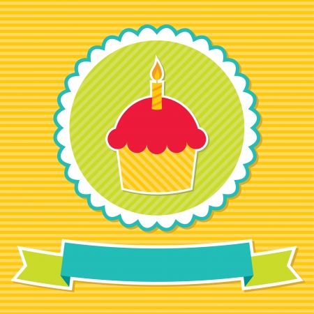 Birthday cupcake cardのイラスト素材