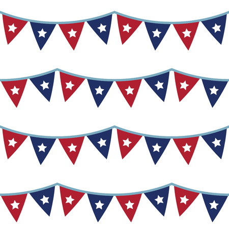 4th of July seamless bunting patternのイラスト素材