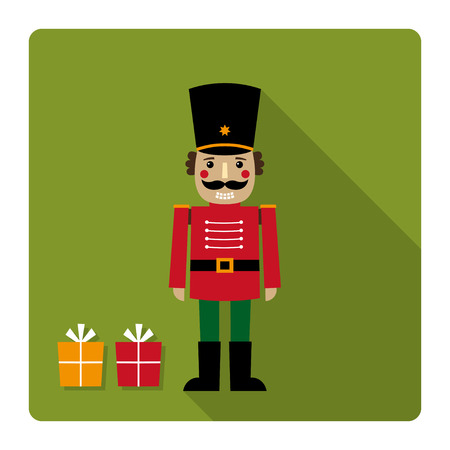 Christmas vector card with a nutcrackerのイラスト素材