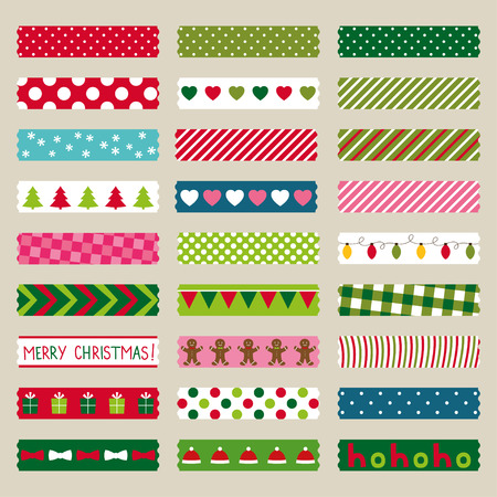 Christmas washi tape piecesのイラスト素材