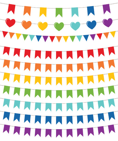 Rainbow colors flags setのイラスト素材