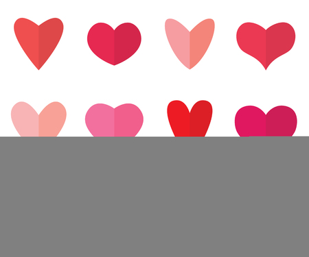 Red and pink hearts setのイラスト素材