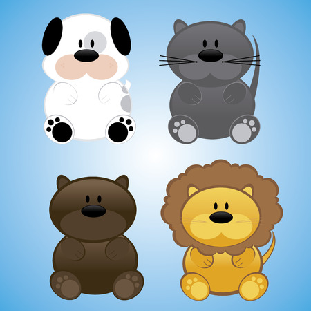 abstract cute animals on a special backgroundのイラスト素材