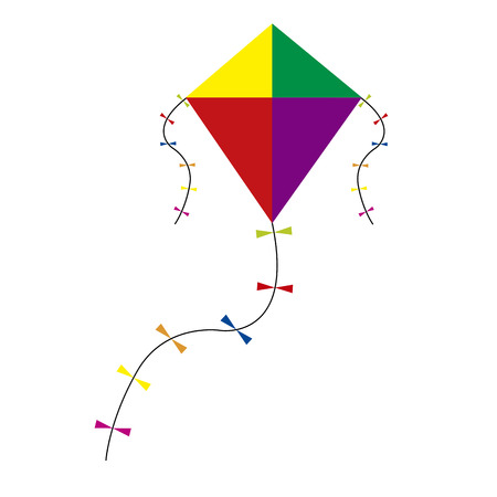 abstract cute kite on a white backgroundのイラスト素材
