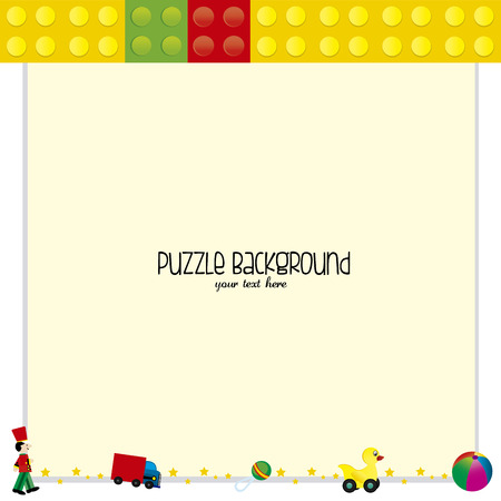 abstract puzzle background with some special objectsのイラスト素材