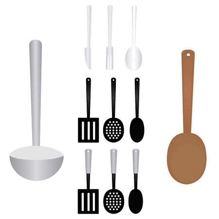 abstract kitchen tools on a white backgroundのイラスト素材