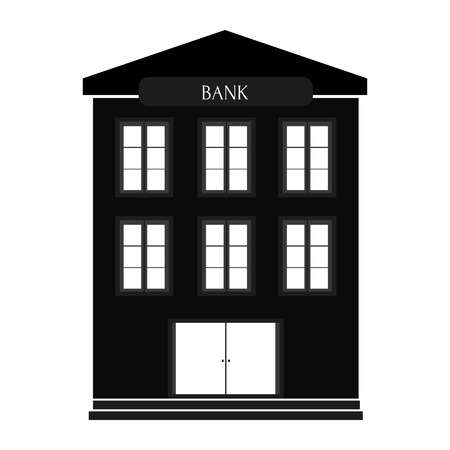 abstract Bank Building silhouette on a white backgroundのイラスト素材