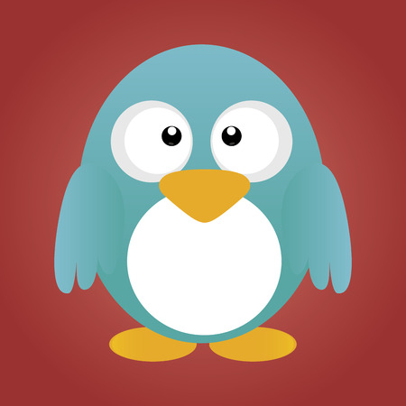 abstract cute bird on a red backgroundのイラスト素材