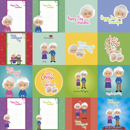 abstract set of grandparents day background with some special objectsのイラスト素材
