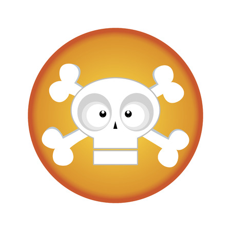 abstract halloween object on an orange circle on a white backgroundのイラスト素材