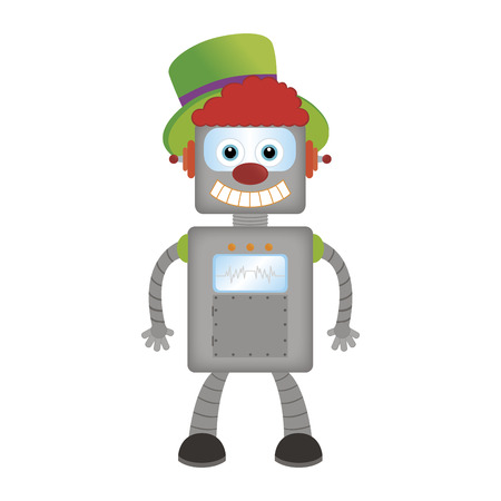 abstract cute robot on a white backgroundのイラスト素材