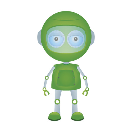 abstract cute robot on a white backgroundのイラスト素材