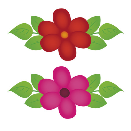 abstract cute flowers on a white backgroundのイラスト素材