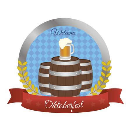 abstract oktoberfest background with some special objectsのイラスト素材