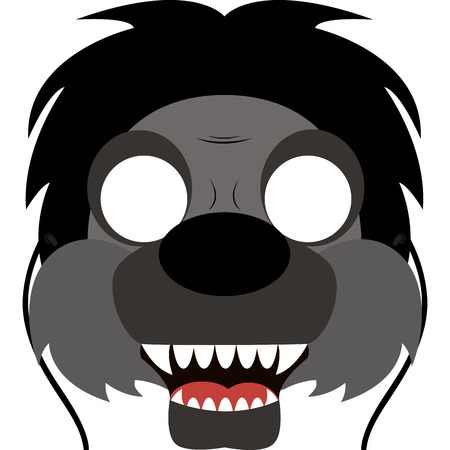 abstract cute halloween mask on a white backgroundのイラスト素材