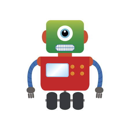 abstract cute robot on a white backgroundのイラスト素材