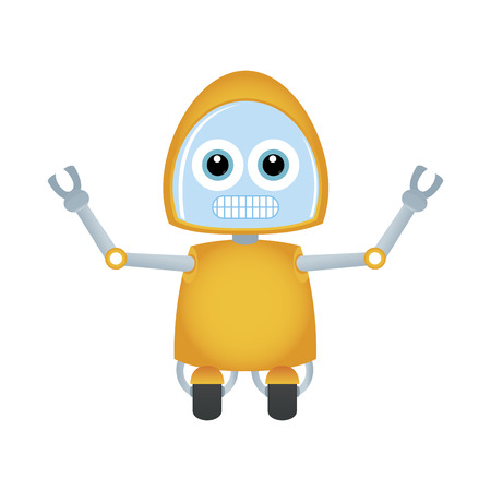 abstract cute robot on a white backgroundのイラスト素材