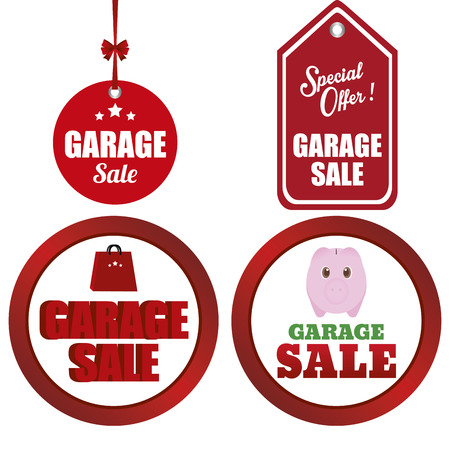 abstract garage sale objects on a white backgroundのイラスト素材