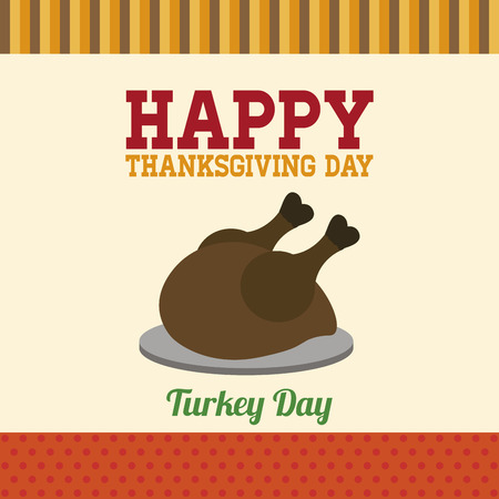 a colored background with a roasted turkey for thanksgiving dayのイラスト素材