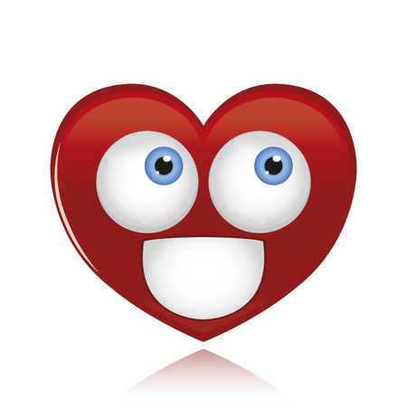 an isolated happy heart on a white backgroundのイラスト素材