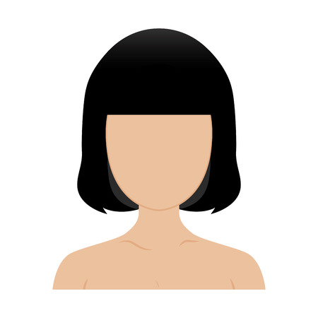 an isolated profile of a woman on a white backgroundのイラスト素材