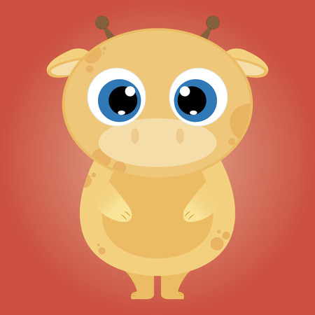 Isolated beautiful animal on a colored background. Vector illustrationのイラスト素材