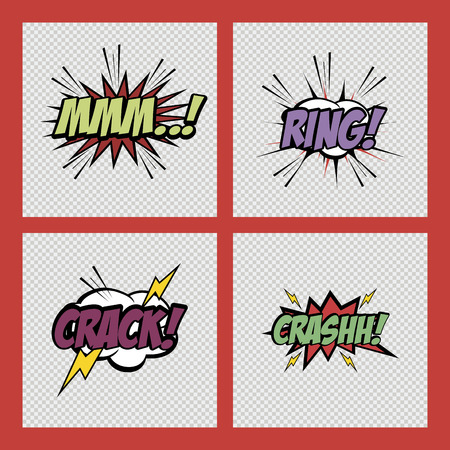 set of comic speech bubbles on textured backgrounds. Vector illustrationのイラスト素材