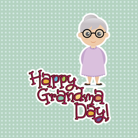 a colored background with a grandmother and textのイラスト素材